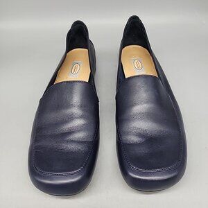 Clarks Womens Andy Loafer Sz 10 M Blue Leather Flat  Comfort Shoe Slip On